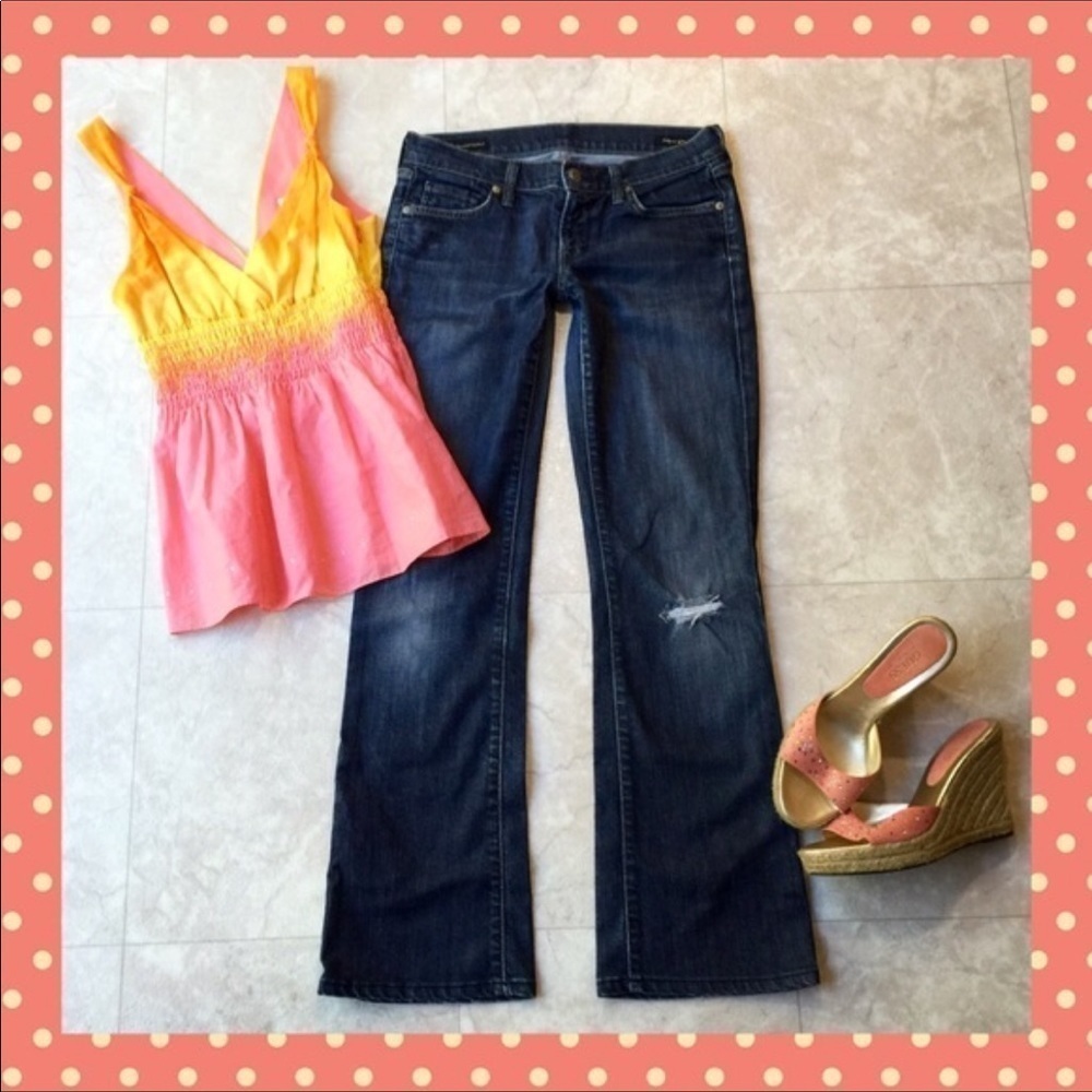 COH Kelly Stretch Distressed Low Boot Cut …